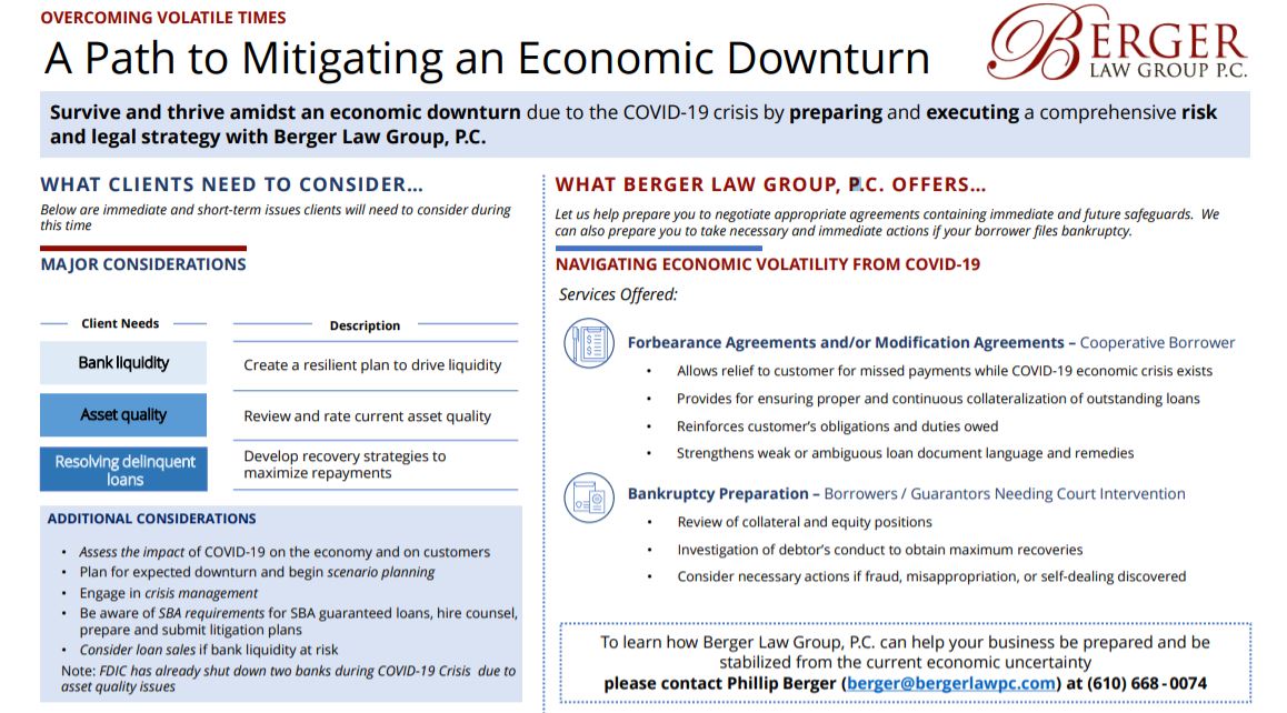 Legal Insights report, “A Path to Mitigating an Economic Downturn.” Click to see a larger version.