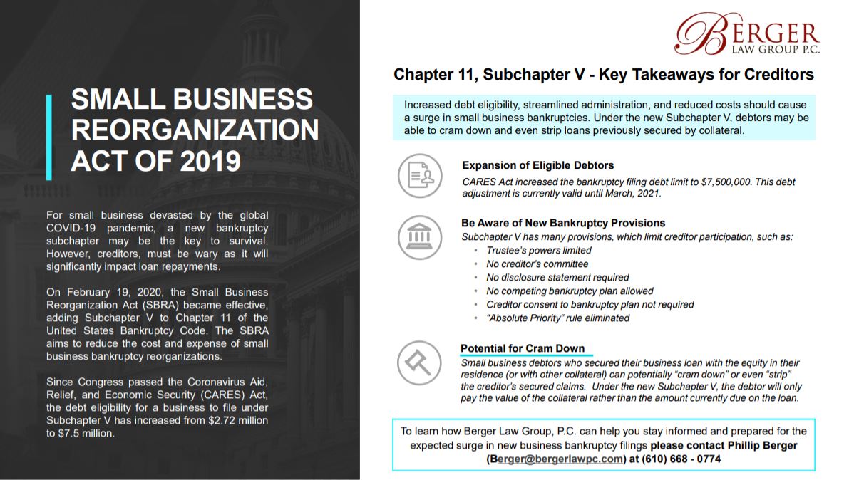 Legal Insights report, “Small Business Reorganization Act of 2019.” Click to see a larger version.